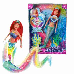 Steffi LOVE Sparkle  Mermaid 29cm, mit Lichtfunktion, 3x LR41 Batterien vorhanden, ab 3 Jahren