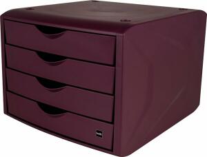 Schubladenbox  Green Chameleon rot, aus recyceltem Kunststoff, Blauer Engel zertifiziert, Helit