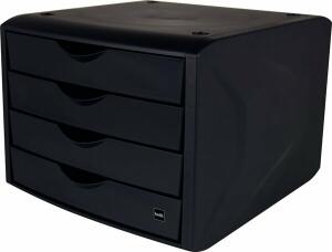 Schubladenbox  Green Chameleon schwarz, aus recyceltem Kunststoff, Blauer Engel zertifiziert, Helit