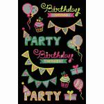 Line-Sticker Happy  Birthday Neon Colourful, Rössler