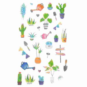 Washi Paper Sticker  Gardening, Rössler