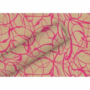 Geschenkpapier 70cmx2m  Kraft Modern pink