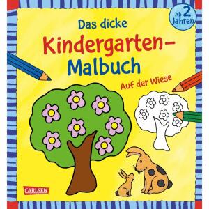 Kindergarten-Malbuch  Auf der Wiese, Das dicke Kindergarten-Malbuch: Auf der Wiese, 96 Seiten, ab 2 Jahren,, Carlsen