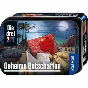 Die drei ??? Detektiv Set  Geheime Botschaften, Set für geheime Nachrichten in einer Metalldose,, KOSMOS