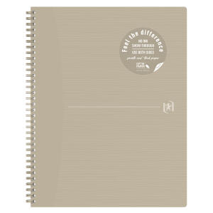 Oxford Origins Spiralbuch A4, 5mm kariert, 70 Blatt, Optik Paper,  SCRIBZEE® kompatibel, beige