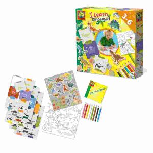 Lernspiel Ich lerne  Dinosaurier, 12x verschiedene Dinosaurier-, Bastel- und, Puzzleaktivitäten,, ab 3 Jahren,, SES