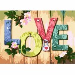 Diamond Painting  LOVE, Inhalt: vorgedrucktes Bild,...