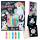 Malbuch-Set Ylvi neon  mit 5 Fasermalern und Stickern, ab 4 Jahren,, Depesche