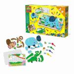 Tierpuzzle Stecktafel  Mosaik, 100 farbige Stecker,...