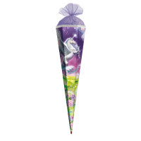 Motiv-Schultüte Magic Pegasus 85cm eckig Rot(h)-Spitze Tüllverschluss