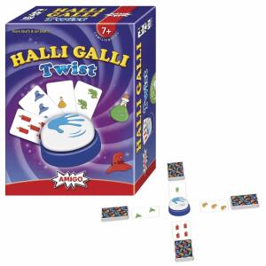 Kartenspiel AMIGO Halli  Galli Twist, 56 Spielkarten und 1 Glocke, für 2-4 Spieler,, Spieldauer 15min, ab 7 Jahren
