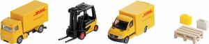siku DHL Logistik-Set  6teilig, mit Paletten, Lkws und Gabeltapler, ab 3 Jahren
