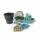 Sandspiel-Set Blue Marine  mit Boot 5teilig, Inhalt: Eimer Durchmesser 14,3 cm,, Boot 33 cm, Sandschaufel 24 cm, Rechen 21 cm, Sieb, Durchmesser 19,9 cm; Material: Recycling PP (rPP), ab 24, Monaten,, dantoy