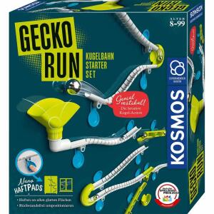 Kugelbahn Gecko Run  Starter Set, Biegsame Bahnen, mit Nano Pads zum anpassen und, feinjustieren, alle Tracks bestehen aus biobasiertem, Kunststoff und werden in Deutschland hergestellt,, KOSMOS