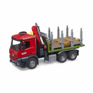 bruder Holztransport-LKW  MB Arocs Ladekran 1:16, Ladekran mit Greifer und Baumstämmen, ab 4 Jahren,, Bruder