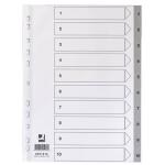 Ordnerregister 1-10 PP A4 grau Q-CONNECT KF01916 Indexblatt