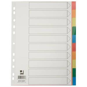 Farbregister 10tlg PP A4 färbig Q-CONNECT KF01897 Indexblatt