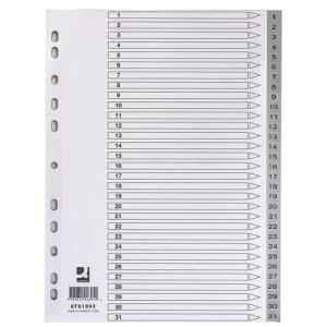 Ordnerregister 1-31 PP A4 grau Q-CONNECT KF01895 Indexblatt