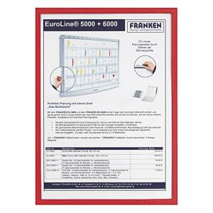 FRANKEN X-tra!Line Dokumentenhülle Frame It - A4, Hartfolie, matt, rot, 5 Stück