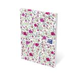 Oxford GO Floral Notizblock A6, liniert 7 mm, Softcover mit Soft Touch Finish, kopfgeheftet, 50 Blatt, Optik Paper, mit Mikroperforation, EU Ecolabel, 4 Designs sortiert