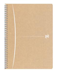 Oxford Touareg Spiralbuch A4, Doppelspirale, 90 Blatt, 5mm kariert, Optik Paper 100% recycled, SCRIBZEE® kompatibel, farblich sortiert
