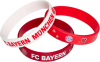 Kinder-Armband Silikon 3er-Set rot+weiß FCBAYERN 29904