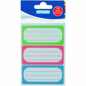 STY Namensetikett 34 x 75 mm 12 Stück farbig