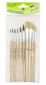 TSI Schulmalpinsel Haar+Borstenpinsel naturbelassen 10er Set
