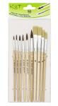 TSI Schulmalpinsel Haar+Borstenpinsel naturbelassen 10er Set