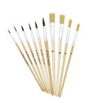 TSI Schulmalpinsel Haar+Borstenpinsel naturbelassen 10er Set