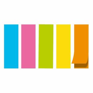 STY Haftnotizen farbig - 50 mm x12 mm - 5 x 100 Blatt