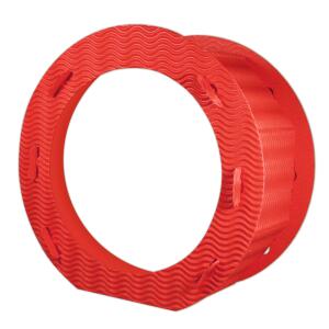 RUNDE LATERNEN 3D-WELLP.21CM,10ST.RUBINROT