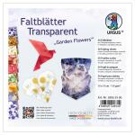 FALTBL.TRANSP. "GARDEN FLOWERS"115G,15x15CM,50BL