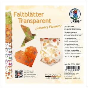 FALTBL.TRANSP. "COUNTRY FLOWERS"115G,15x15CM,50BL