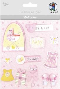 3D-STICKER-SET 7 "BABY GIRL",7STK