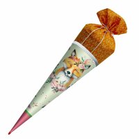 Motiv-Schultüte Lieblingsstück Funny Fuchs 70cm rund Rot(h)-Spitze