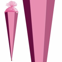 Roth XXL-Basteltüte, rosa, 100cm, eckig, Rot(h)-Spitze, Tüllverschluss