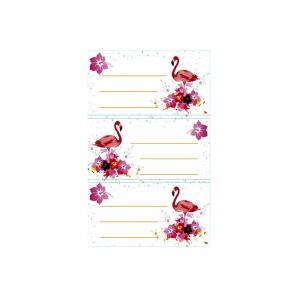 Roth  Buchetiketten Flamingo, ca. 7,5x4,5 cm, 3x3 Etiketten