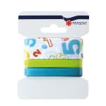 Roth  Schleifenband Numbers-Blau, 2,5/1/1 cm x 4,5 m, 3er...