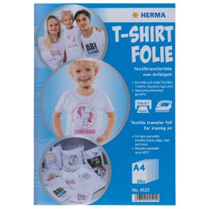 Herma T-Shirt Folie A4 für helle Textilien 20 Stück InkJet