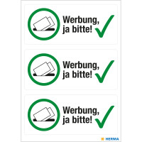 Herma Hinweisetiketten weterfest 79 x 34 mm Werbung ja...