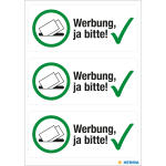 Hinweisetiketten -Bitte Werbung einwerfen- 3 St.