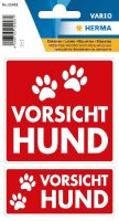 Herma Hinweisetiketten weterfest 2 Größen Vorsicht Hund 1 Bl 2 Etik.