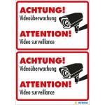 Hinweisetiketten -Videoüberwachung- 2 St.