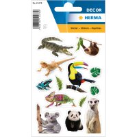 Herma Sticker DECOR Tiere Exotische Tiere 3 Bl