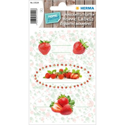 Herma Etiketten für den Haushalt 76 x 35 mm Erdbeere 4 Bl 12 Etik.