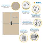 Herma Etiketten permanent haftend 105 x 148 mm Silphie-Papier braun 20 Bl 80 Etik. LaserInkCopy