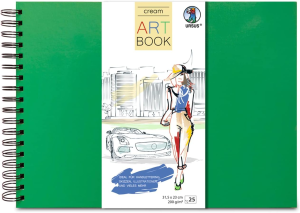 ART BOOK GRASGRÜN 23x31,5CM,25BL.CREME