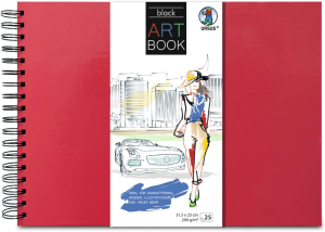 ART BOOK RUBINROT 23x31,5CM,25BL.SCHWARZ