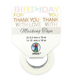 MASKING TAPE 6,5/10MMx10M 4 RL SET 01 SCHÖNE WORTE